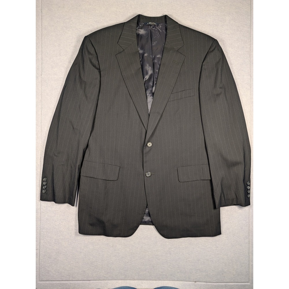 Brooks Brothers BrooksEase Suit Jacket Mens 42 Reg Navy Pinstripe Wool Excellent
